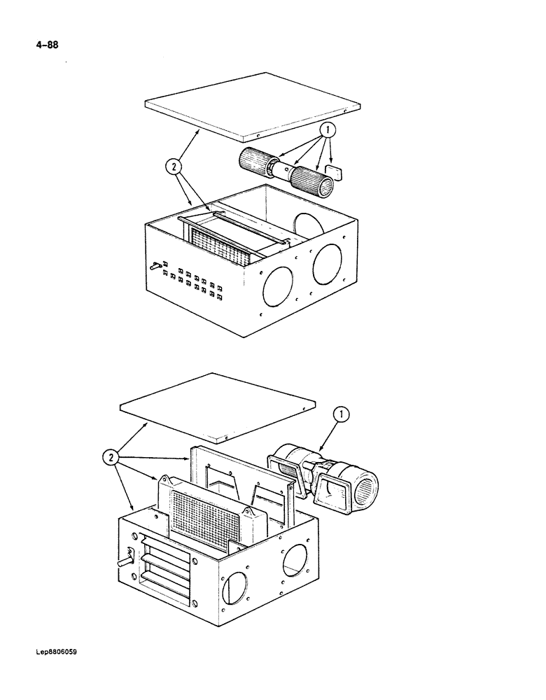 Схема запчастей Case 125B - (4-88) - HEATER, P.I.N. 74251 THROUGH 74963, 21801 THROUGH 21868, 26801 AND AFTER (04) - ELECTRICAL SYSTEMS