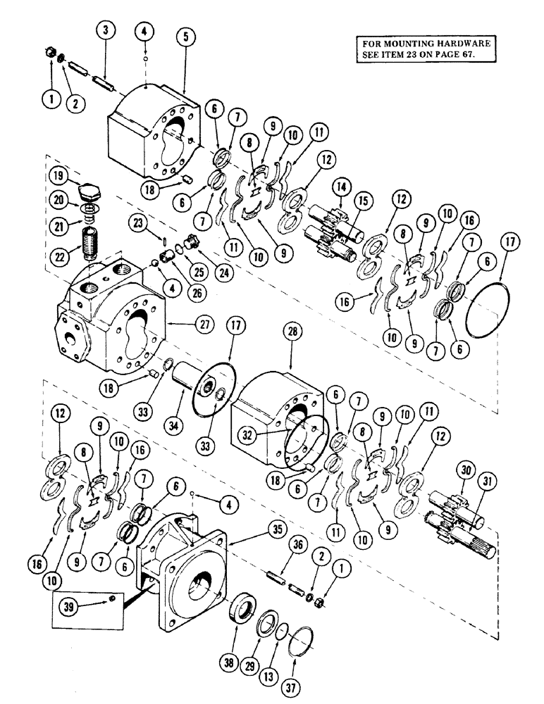 Схема запчастей Case 40 - (218) - TRACK DRIVE MOTOR, (DUAL SPEED) (35) - HYDRAULIC SYSTEMS