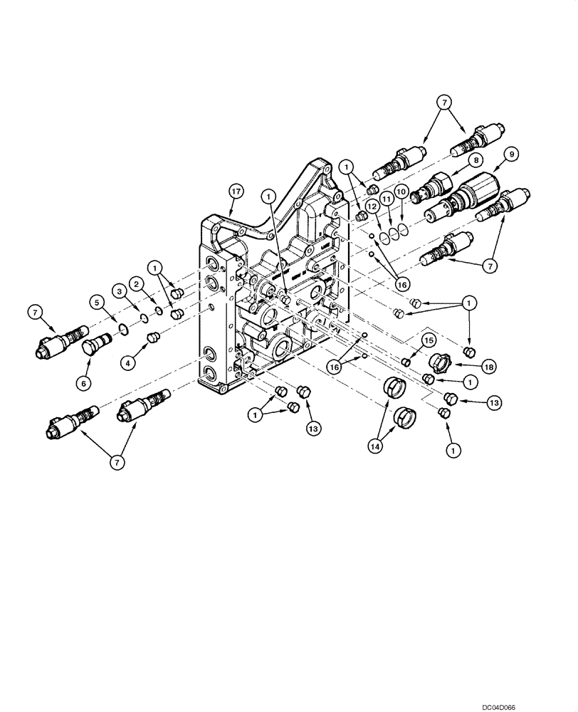 Схема запчастей Case 885 - (06.17[00]) - TRANSMISSION - CONTROL VALVE COMPONENTS (06) - POWER TRAIN