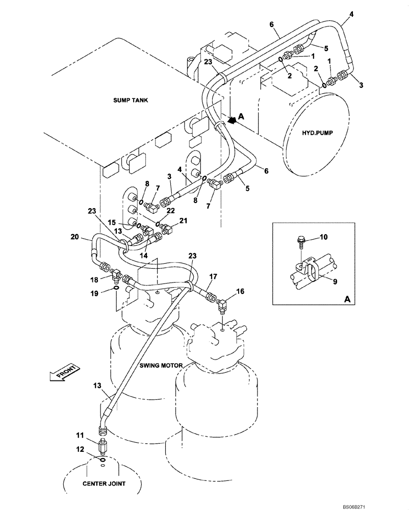 Схема запчастей Case CX700 - (08-007-00[01]) - HYDRAULIC CIRCUIT - LEAK-OFF RETURN (WITHOUT VALVE, PRESSURE RELIEF) (08) - HYDRAULICS