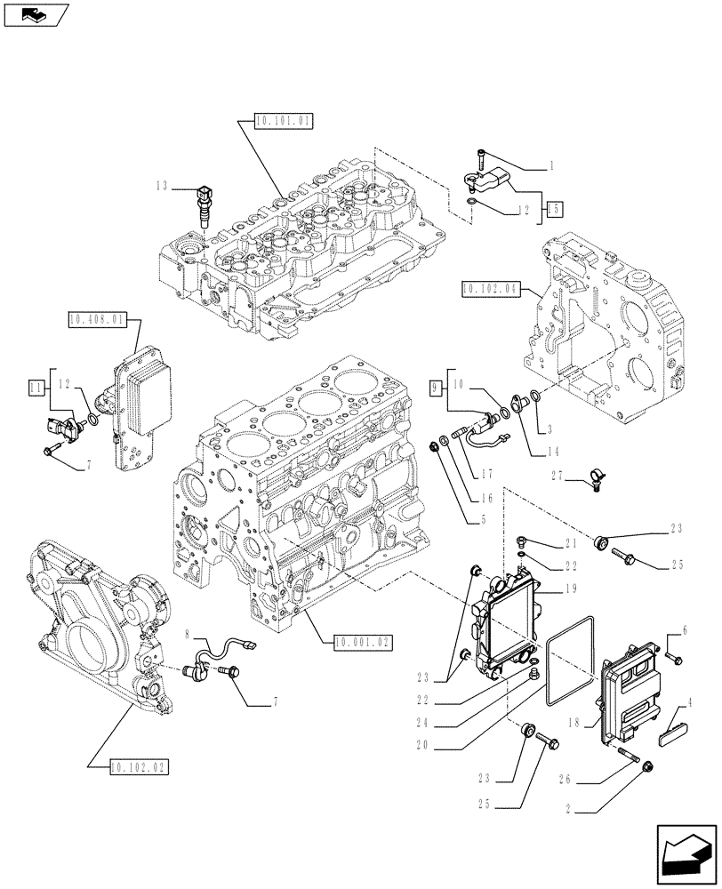 Схема запчастей Case F4HFE413H A007 - (55.640.01) - ELECTRONIC INJECTION (2854592) (55) - ELECTRICAL SYSTEMS