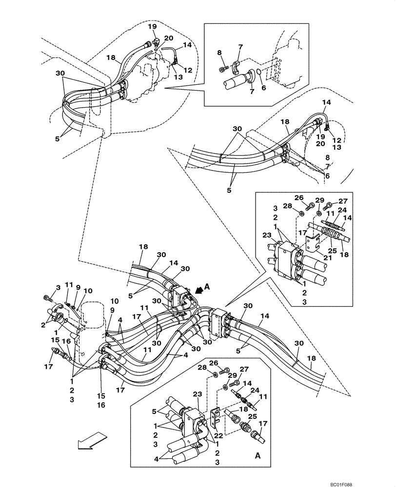 Схема запчастей Case CX800 - (06-006-00[01]) - HYDRAULICS - TRACK DRIVE (06) - POWER TRAIN