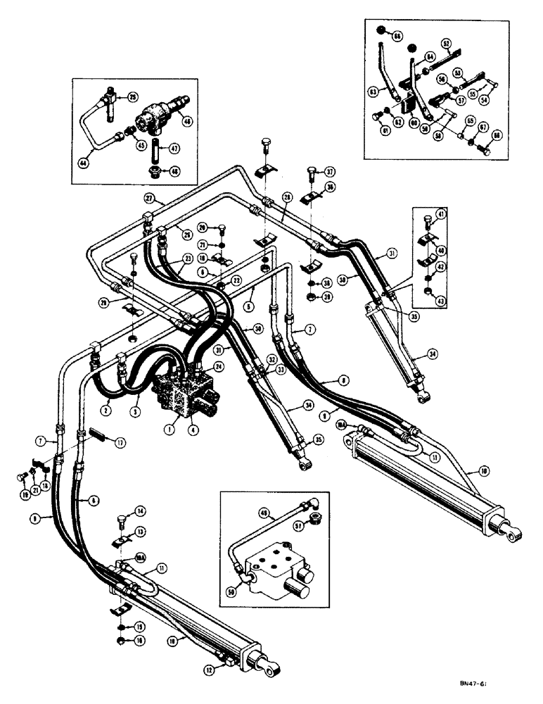 Схема запчастей Case 400 - (204) - LOADER HYDRAULICS, (USED FROM SERIAL #3003033) (07) - HYDRAULIC SYSTEM