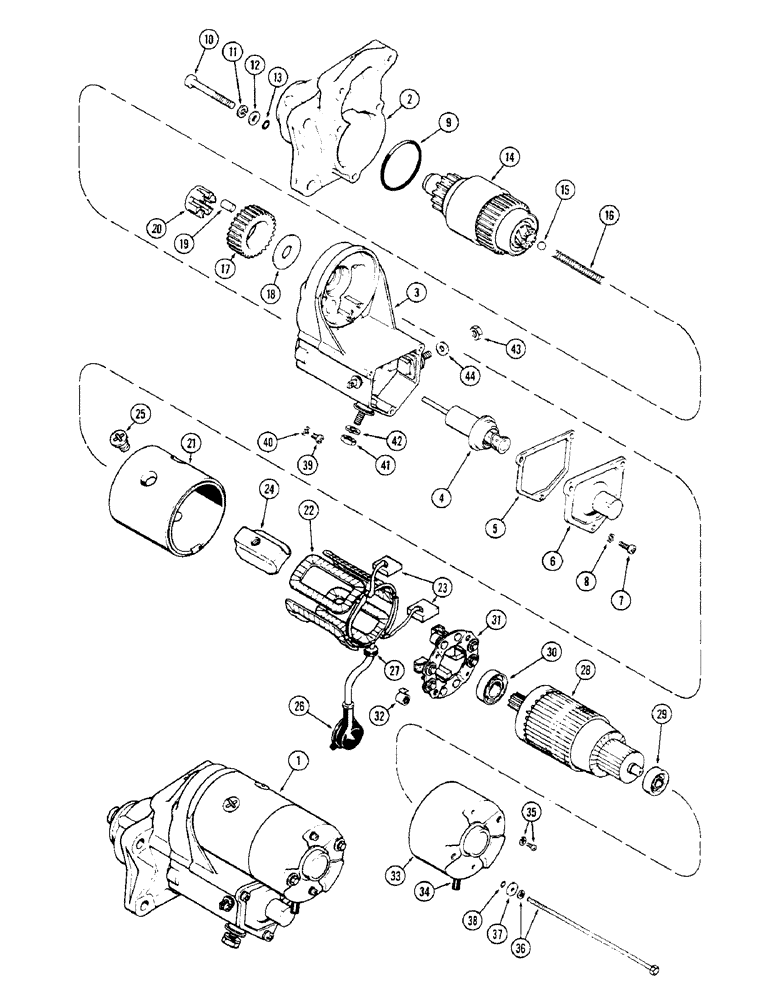 Схема запчастей Case 350 - (080) - R39341 STARTER (06) - ELECTRICAL SYSTEMS