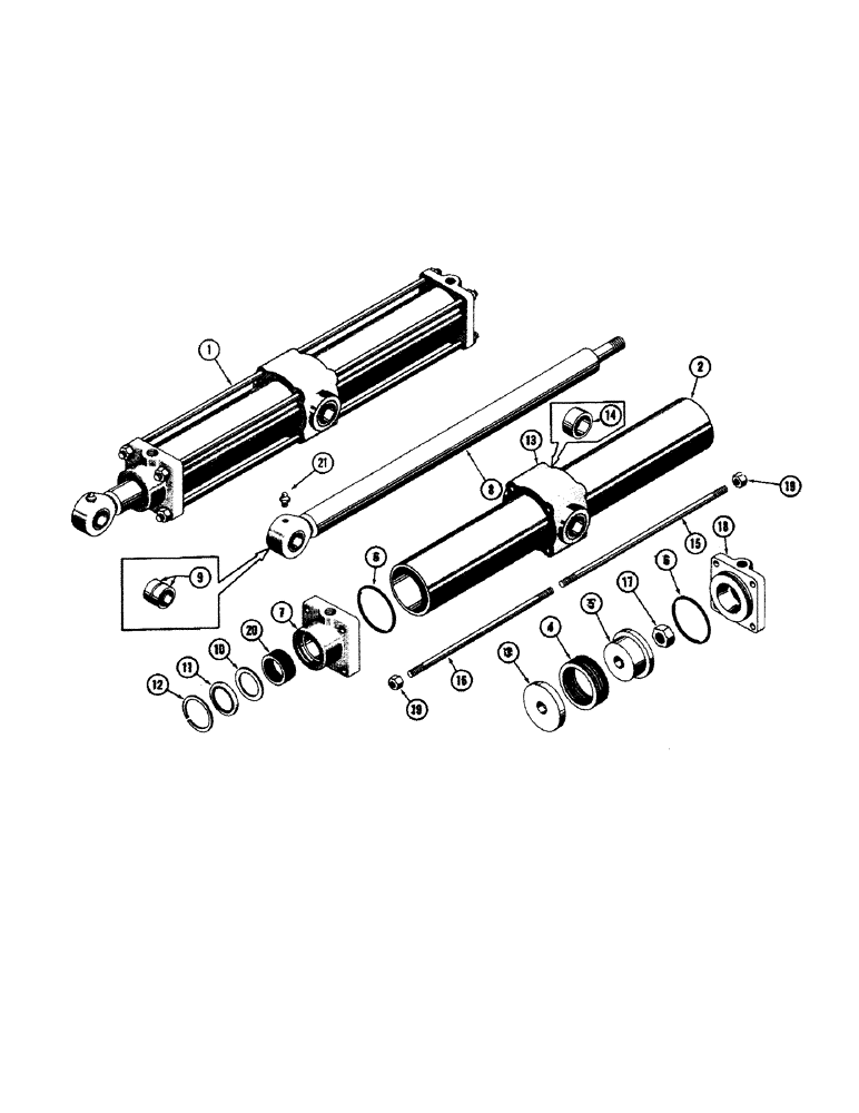 Схема запчастей Case 800 - (282) - HYDRAULIC CYLINDER ASSY, PISTON ROD, END CAPS, TUBE (07) - HYDRAULIC SYSTEM