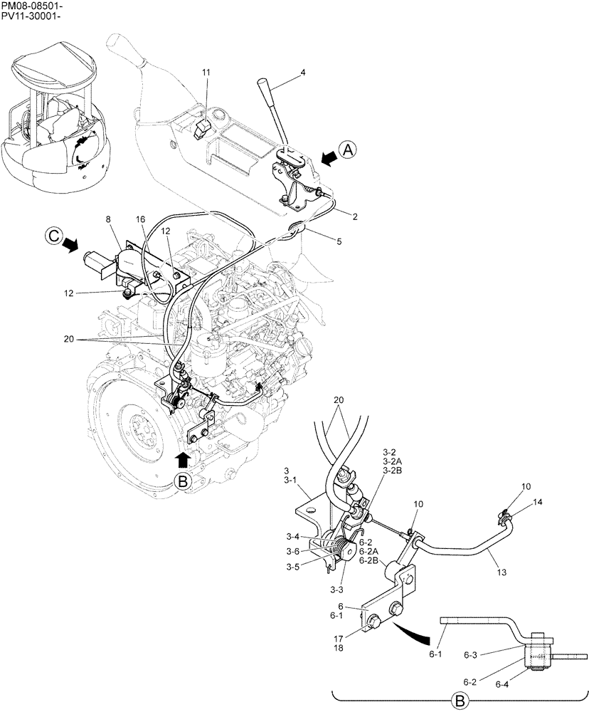 Схема запчастей Case CX27B - (01-015) - CONTROL ASSY, ENGINE (WITH DECEL) (10) - ENGINE