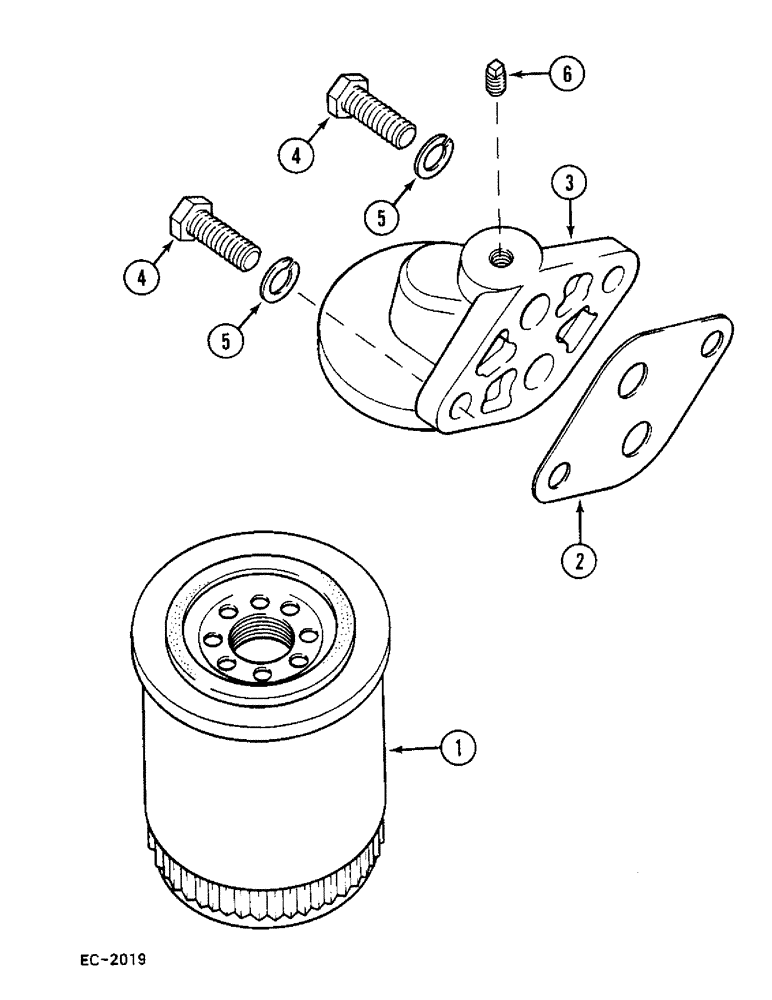 Схема запчастей Case 380B - (2-46) - OIL FILTER (02) - ENGINE