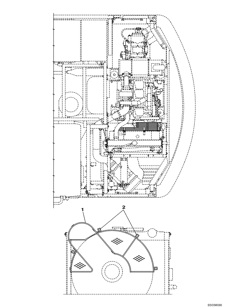 Схема запчастей Case CX160 - (09-33) - FAN GUARD (09) - CHASSIS/ATTACHMENTS