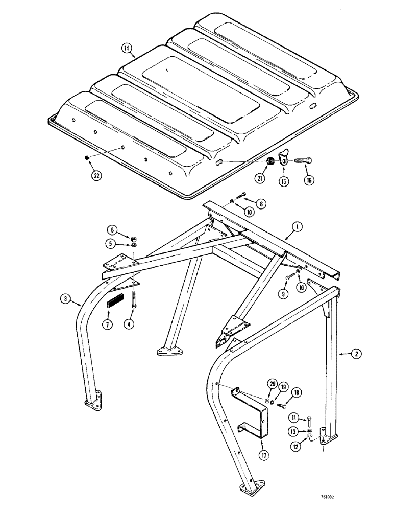 Схема запчастей Case 380CK - (198) - ROPS CANOPY (09) - CHASSIS/ATTACHMENTS