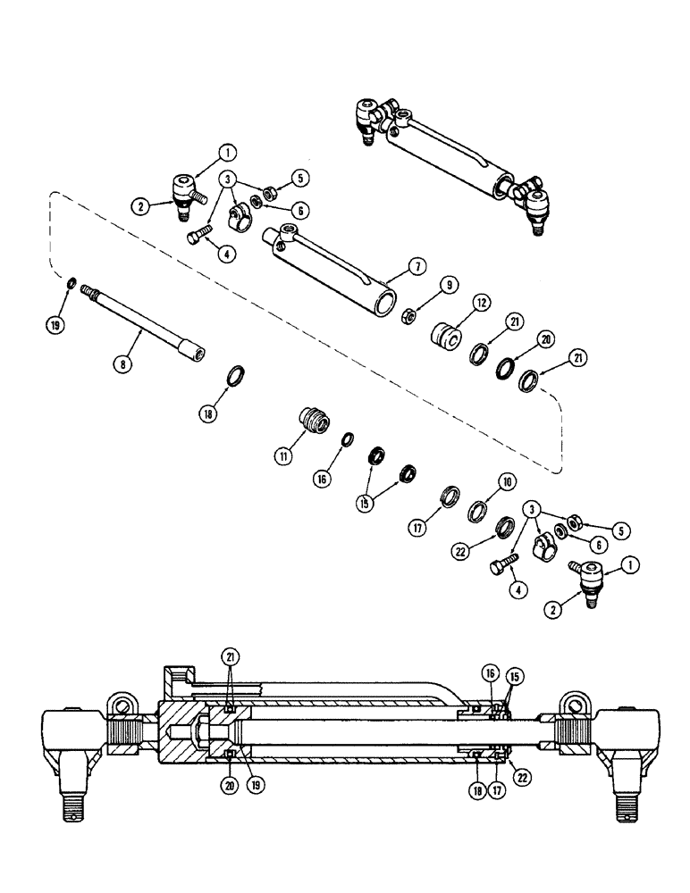 Схема запчастей Case 580B - (152) - A137503 STEERING CYLINDER, 1ST USED TRAC. SER. NO. 8741258 (05) - STEERING