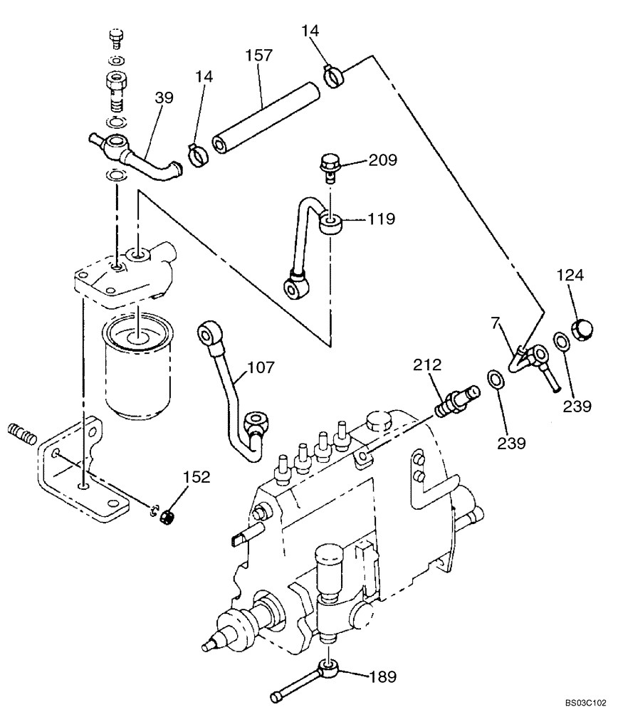 Схема запчастей Case CX80 - (03-12) - PUMP - FUEL SYSTEM (03) - FUEL SYSTEM