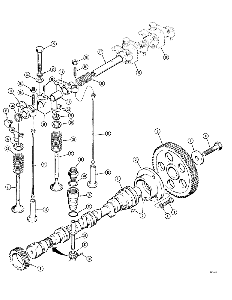 Схема запчастей Case 380CK - (016) - CAMSHAFT AND VALVE MECHANISM (02) - ENGINE