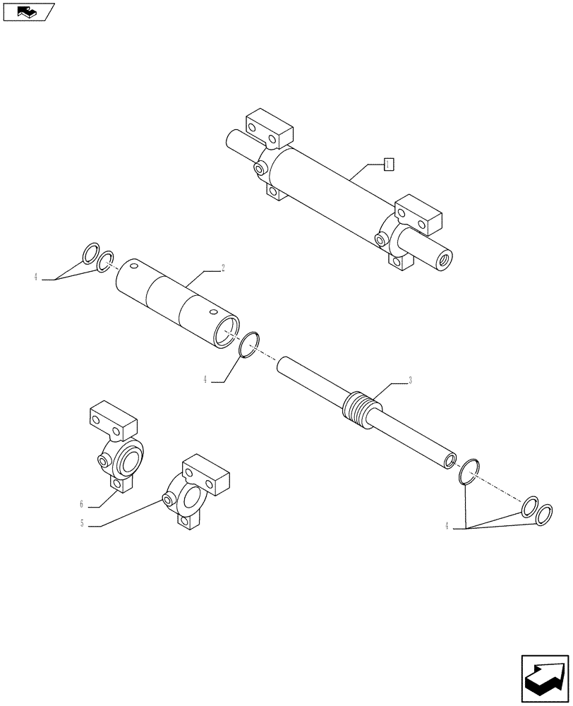 Схема запчастей Case 580SN - (41.216.01) - VAR - 423000 - AXLE, FRONT - CYLINDER, STEERING - 2WD (41) - STEERING