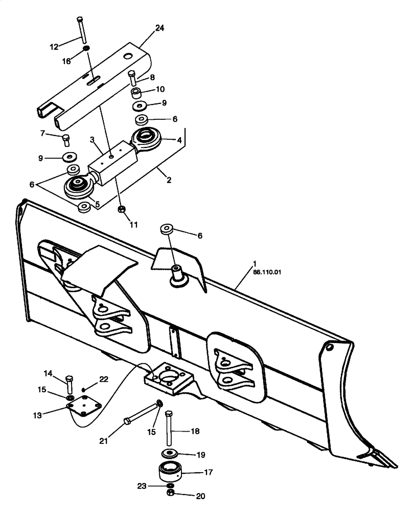 Схема запчастей Case 650L - (86.110.03) - DOZER BLADE - MOUNTING (86) - DOZER