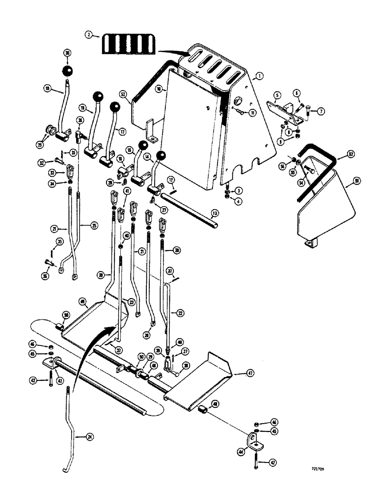 Схема запчастей Case 680CK - (188) - INDIVIDUAL LEVER BACKHOE CONTROL, (FOOT SWING) (84) - BOOMS, DIPPERS & BUCKETS