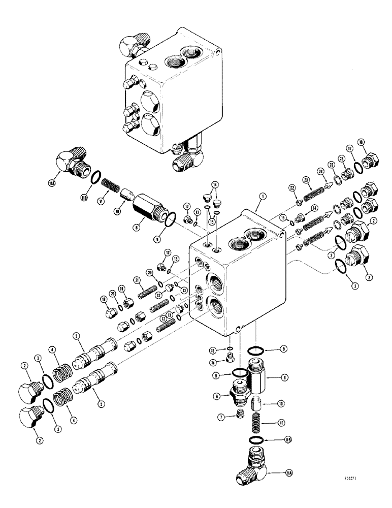 Схема запчастей Case 780 - (386) - D55795 HYDRA-GUIDE VALVE (08) - HYDRAULICS