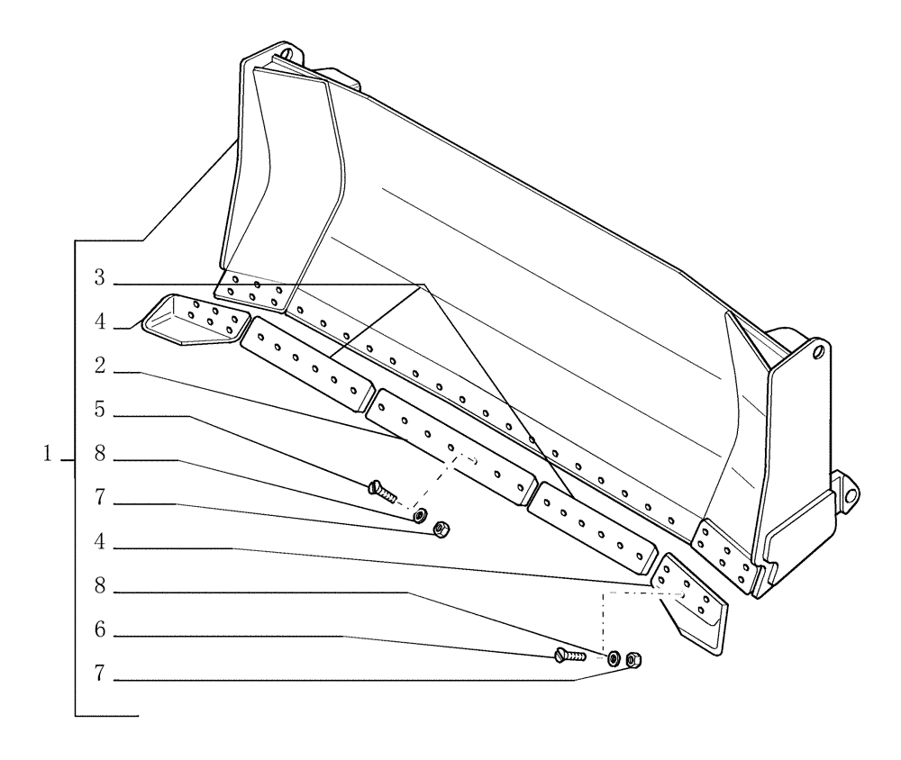 Схема запчастей Case 1850K - (9.468[01]) - SEMI-U MOLDBOARD (HSU) LT - OPTIONAL CODE 784248021 (19) - OPTIONS