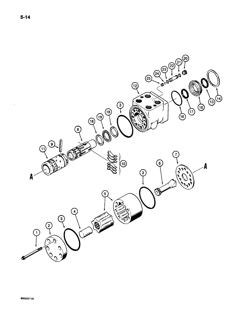 Схема запчастей Case 1085C - (5-14) - STEERING CONTROL VALVE (05) - STEERING