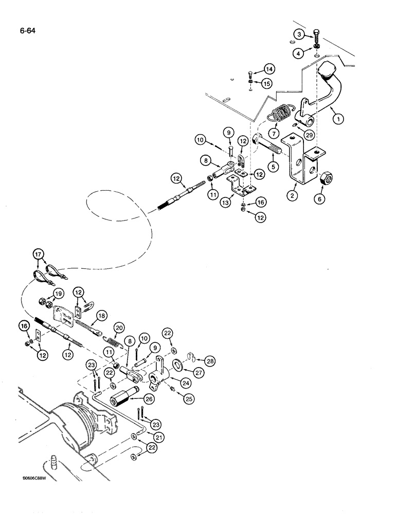 Схема запчастей Case 780D - (6-64) - REAR DRIVE AXLE DIFFERENTIAL LOCK (06) - POWER TRAIN