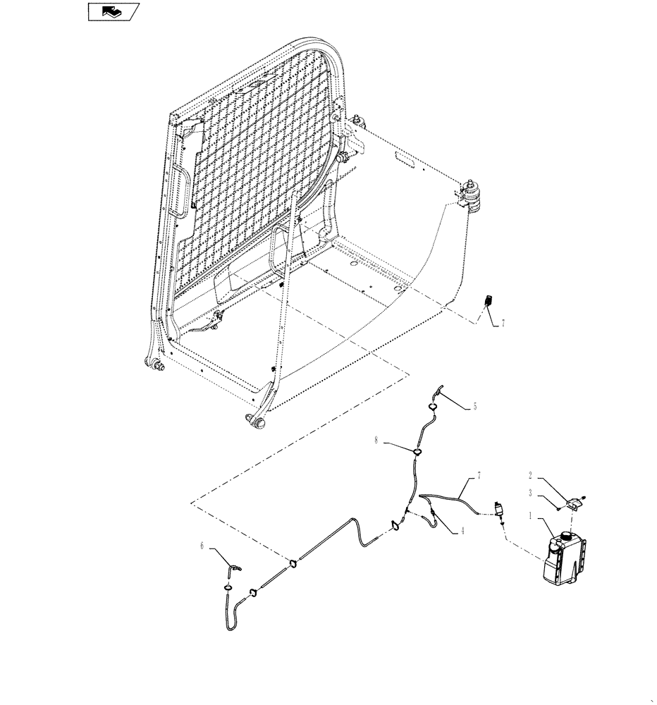 Схема запчастей Case SR150 - (55.518.AT[01]) - WASHER BOTTLE, FRONT (ALL CASE) (55) - ELECTRICAL SYSTEMS