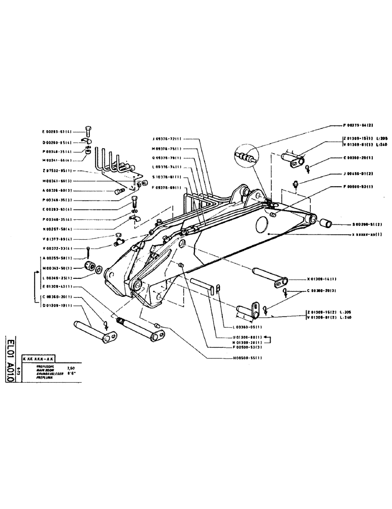 Схема запчастей Case LC80 - (091) - MAIN BOOM 