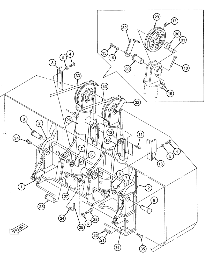 Схема запчастей Case 9060 - (9-11A) - COUNTERWEIGHT REMOVAL SYSTEM (09) - CHASSIS/ATTACHMENTS