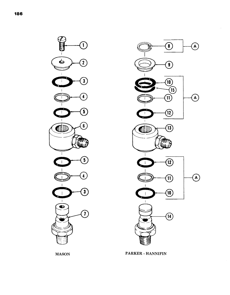 Схема запчастей Case 980B - (186) - SERVICE SWIVEL (05) - UPPERSTRUCTURE CHASSIS