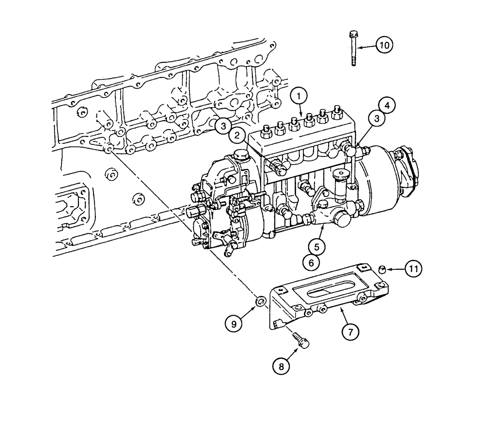 Схема запчастей Case 9050 - (3-12) - FUEL INJECTION PUMP AND MOUNTING (03) - FUEL SYSTEM