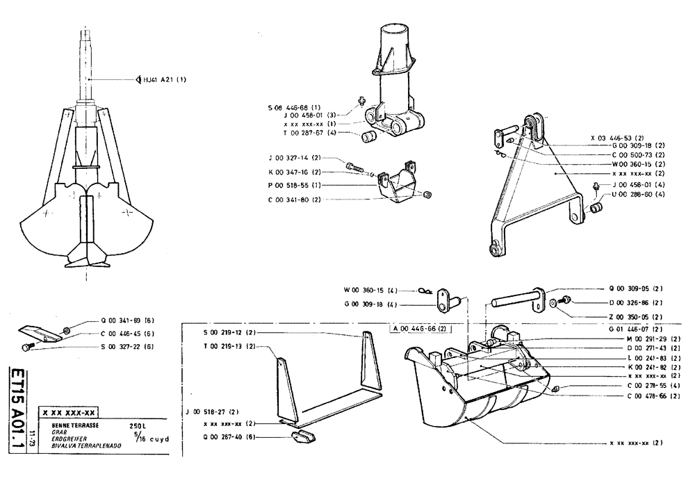 Схема запчастей Case TY45 - (ET15 A01.1) - GRAB - 250 L (5/16 CU. YD.) (18) - ATTACHMENT ACCESSORIES