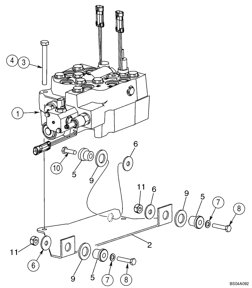 Схема запчастей Case 40XT - (08-10) - VALVE, CONTROL (SELF-LEVELING, DUAL) - MOUNTING (08) - HYDRAULICS