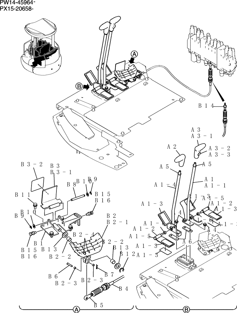 Схема запчастей Case CX36B - (139-17[1]) - LEVER ASSEMBLY, CONTROL (05) - SUPERSTRUCTURE