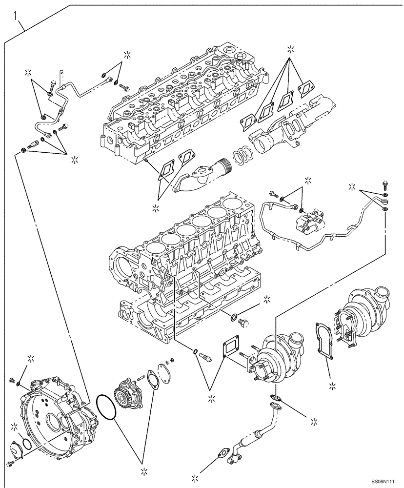 Схема запчастей Case CX290B - (02-07) - PACKAGE SEALS - ENGINE (02) - ENGINE