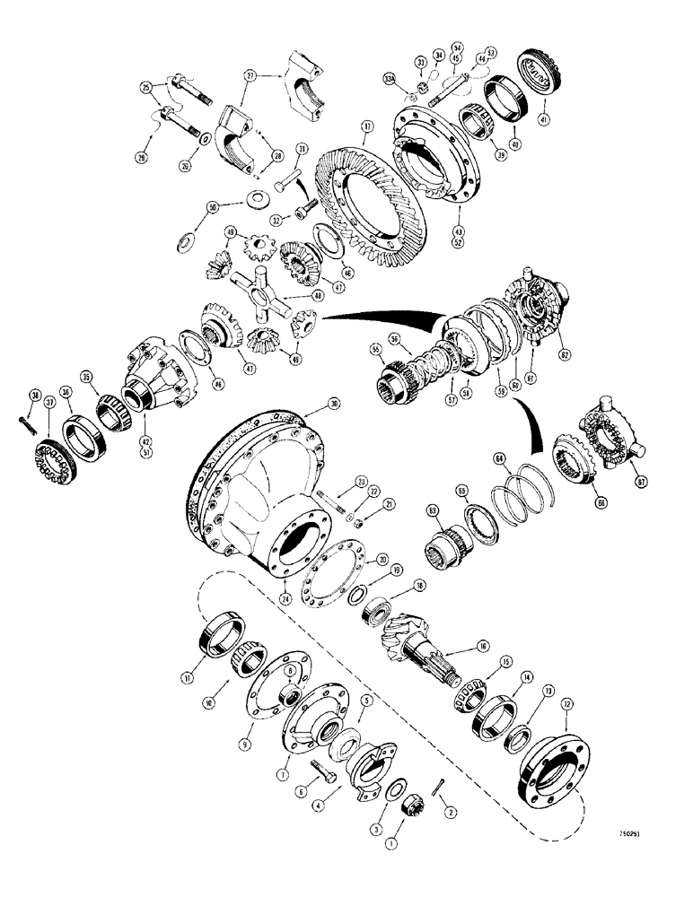 Схема запчастей Case 300C - (148) - PR75 DIFFERENTIAL (06) - POWER TRAIN