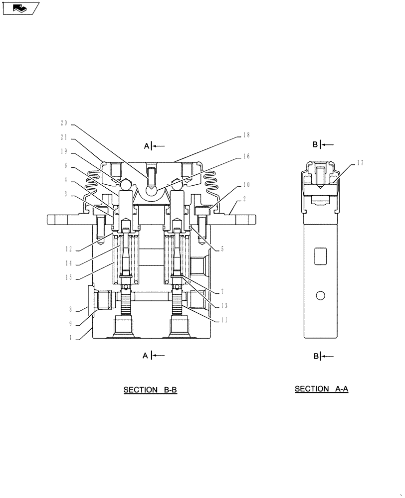 Схема запчастей Case CX55BMSR - (01-035[03]) - CONTROL LINES, REMOTE (ROTARY) (35) - HYDRAULIC SYSTEMS