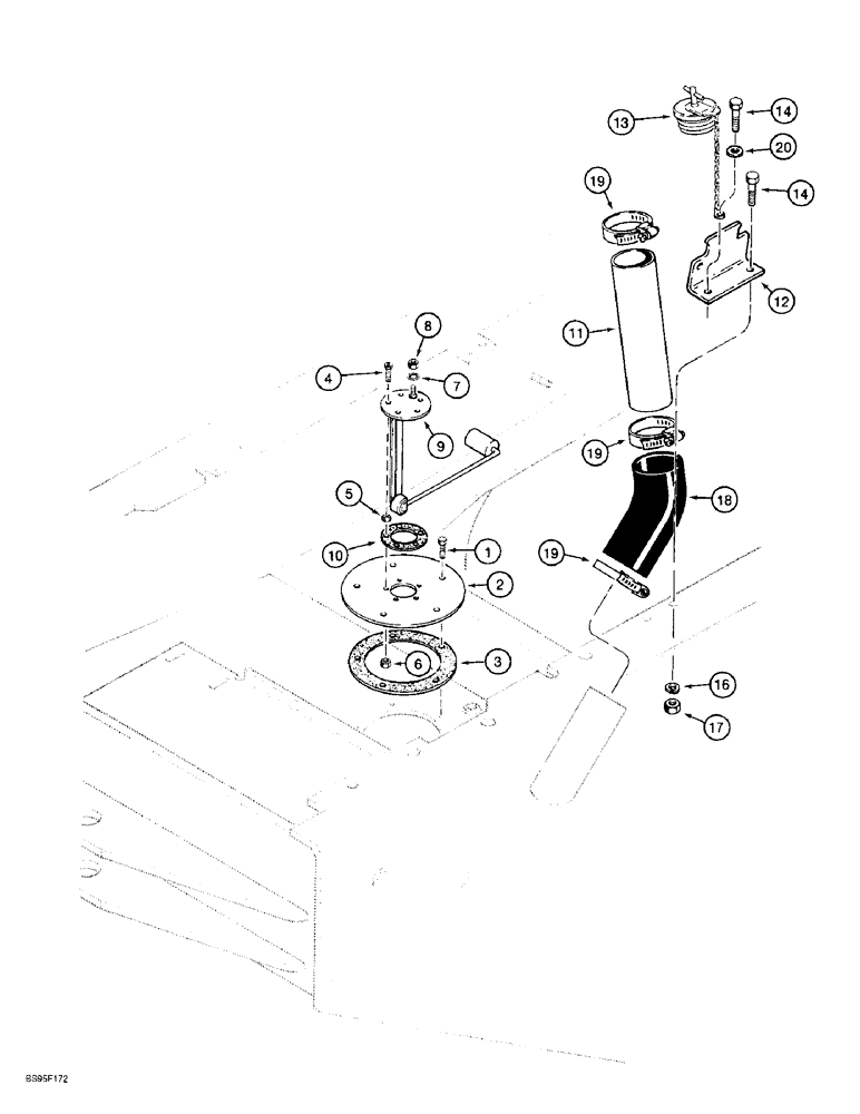 Схема запчастей Case 621B - (3-06) - FUEL TANK FILLER AND SENDER (03) - FUEL SYSTEM