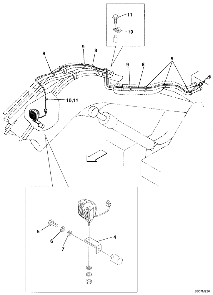 Схема запчастей Case CX135SR - (04-14) - HARNESS, LAMP, WORK - BOOM (04) - ELECTRICAL SYSTEMS