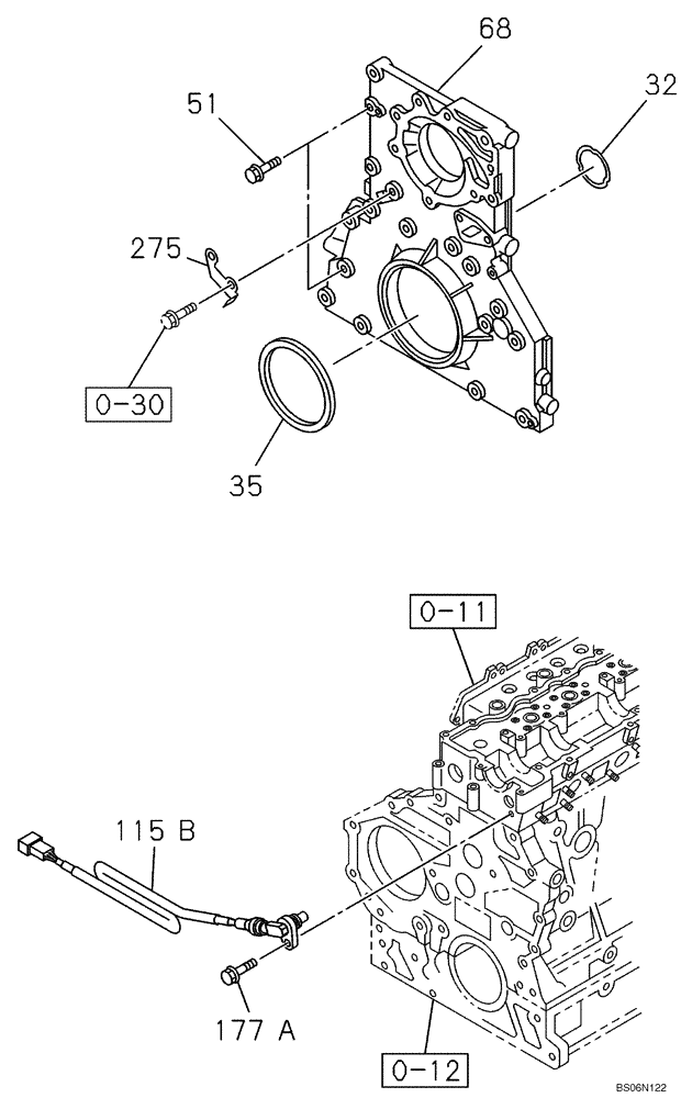 Схема запчастей Case CX290B - (02-17) - FRONT TIMING GEAR COVER (02) - ENGINE