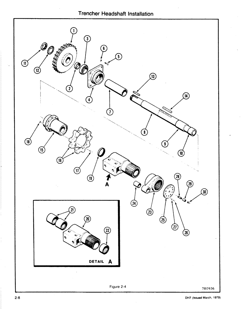 Схема запчастей Case DH7 - (2-08) - TRENCHER HEADSHAFT INSTALLATION (89) - TOOLS