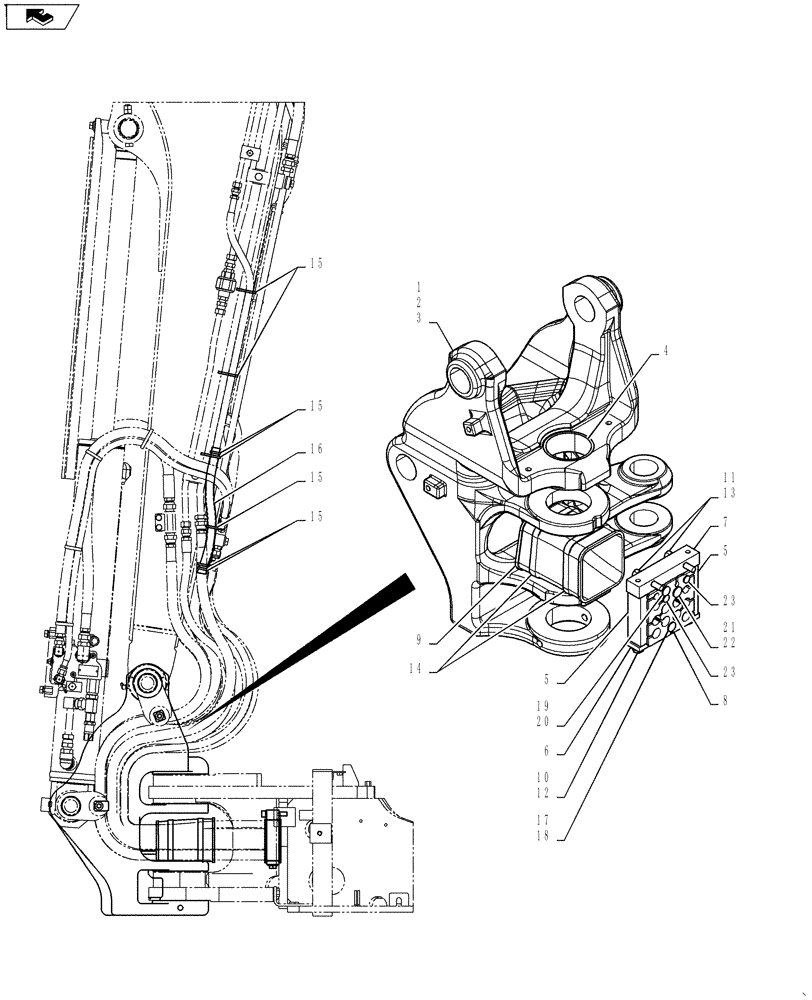 Схема запчастей Case CX55BMSR - (01-090[00]) - BRACKET GROUP, SWING (ROTARY, NIBBLER & BREAKER) (39) - FRAMES AND BALLASTING