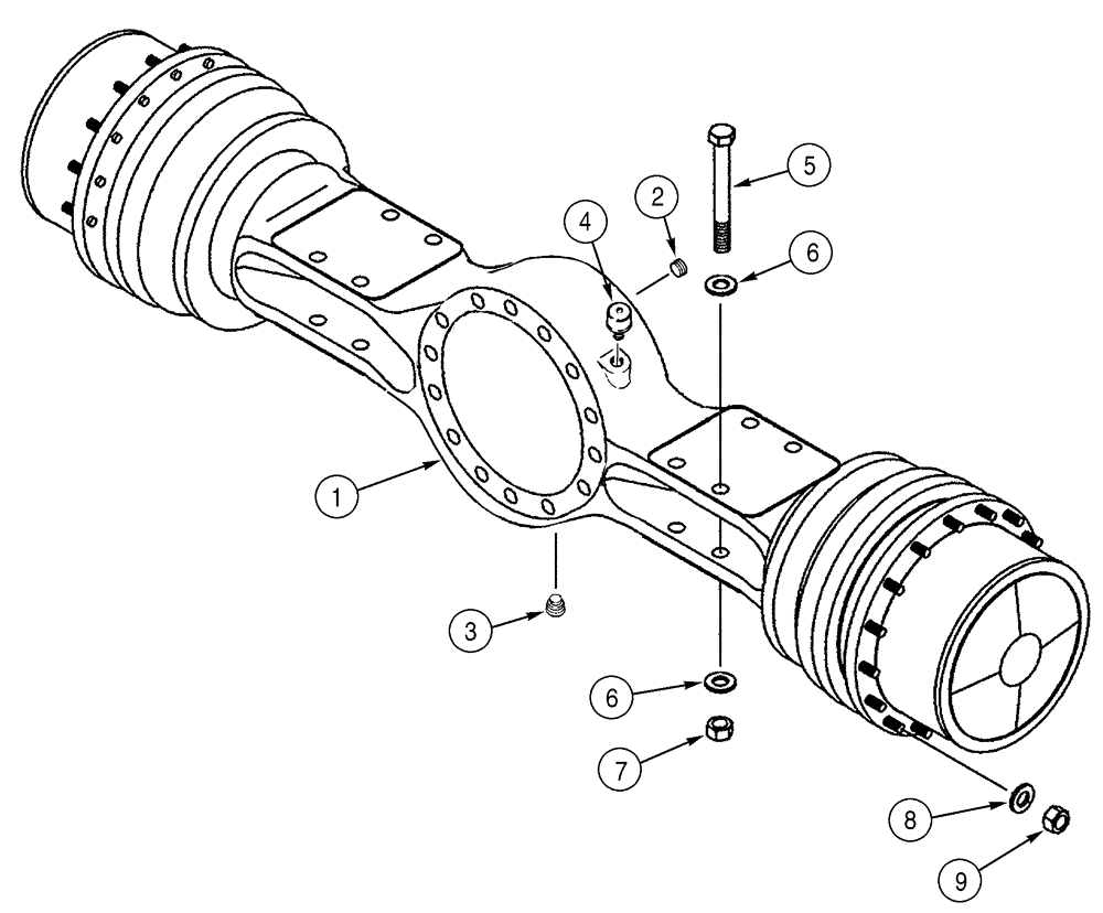 Схема запчастей Case 921C - (06-21) - AXLE, FRONT - MOUNTING -JEE0123251 (06) - POWER TRAIN