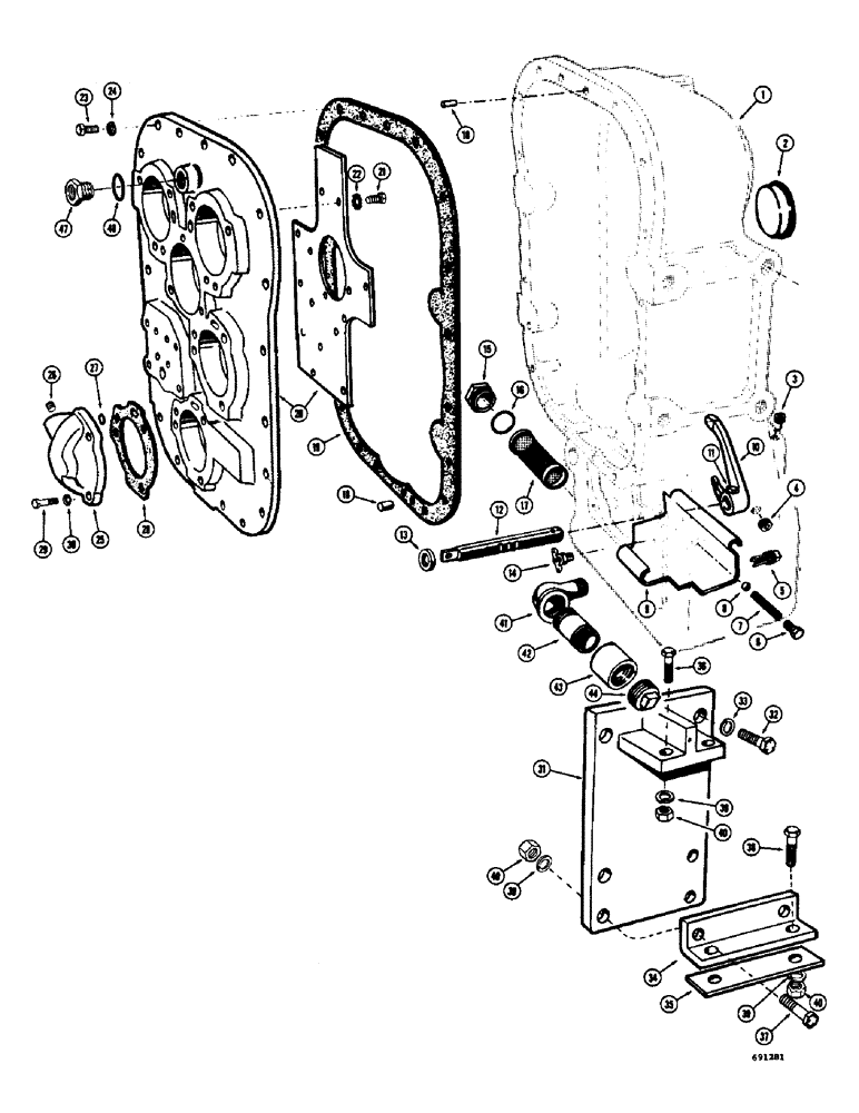 Схема запчастей Case W7 - (204) - TRANSMISSION, TRANSMISSION CASE AND COVERS (06) - POWER TRAIN