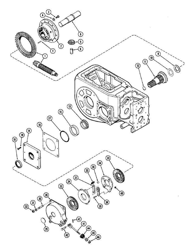 Схема запчастей Case W5 - (088) - DIFFERENTIAL AND BRAKES (07) - BRAKES