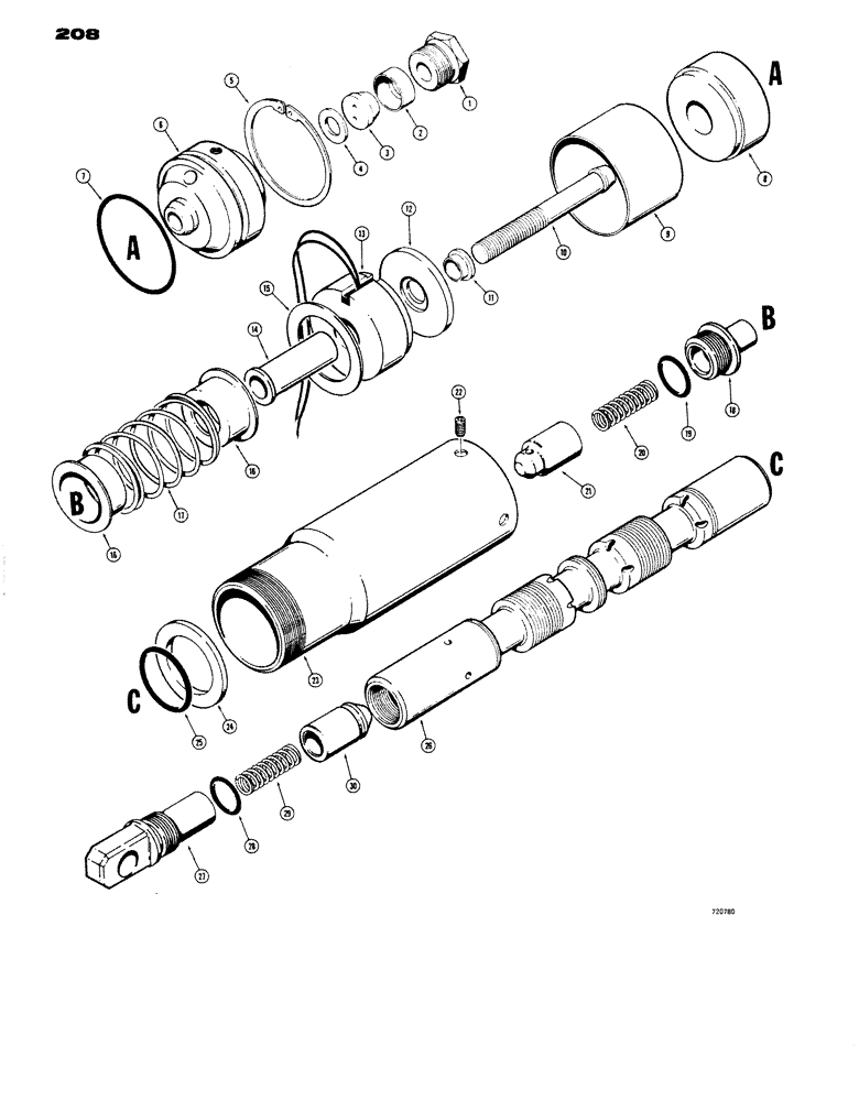 Схема запчастей Case W14 - (208) - L35767 BUCKET DUMP SPOOLS (08) - HYDRAULICS