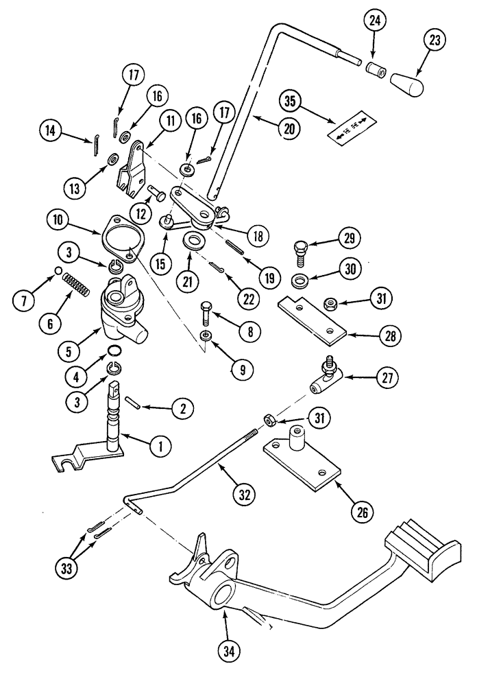 Схема запчастей Case 380B - (6-48) - FORWARD AND REVERSE CONTROL (06) - POWER TRAIN