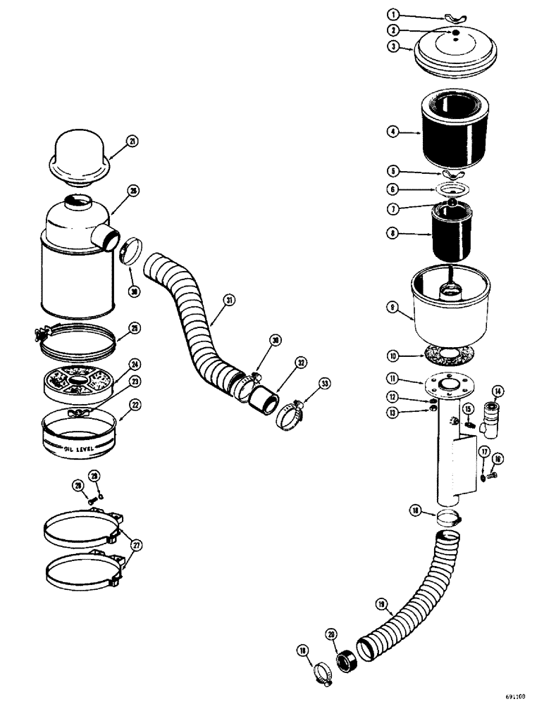 Схема запчастей Case W10C - (092) - DRY TYPE AIR CLEANER, GAS ENGINE (02) - ENGINE