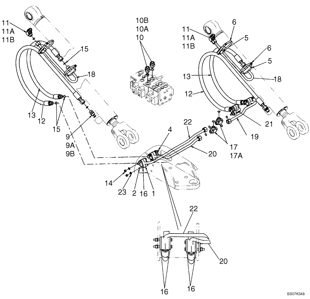 Схема запчастей Case 521E - (08-06) - HYDRAULICS - LOADER LIFT (XT LOADER) (08) - HYDRAULICS