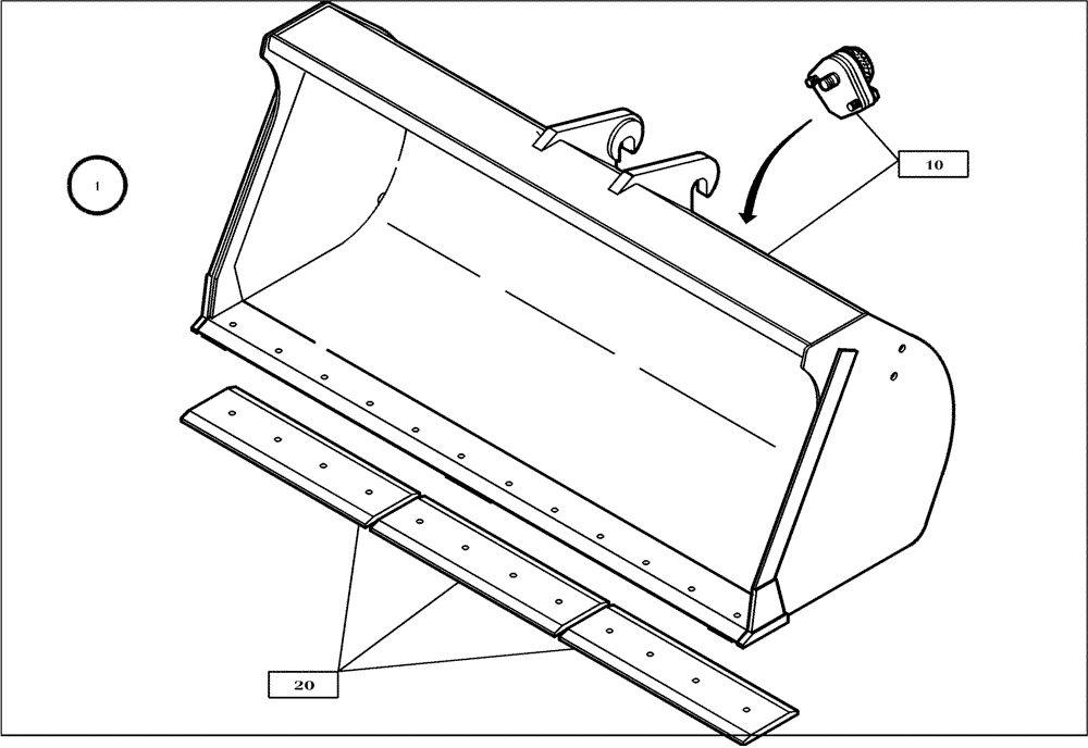 Схема запчастей Case 221D - (64.195[2991134000]) - BUCKET 900L-2050MM M3+U (82) - FRONT LOADER & BUCKET