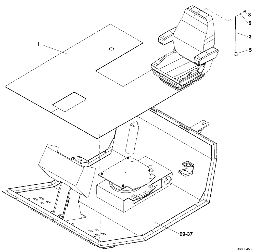 Схема запчастей Case SV210 - (09-40[01]) - FLOOR MAT, PLATFORM (GROUP 157) (ND104899) (09) - CHASSIS/ATTACHMENTS