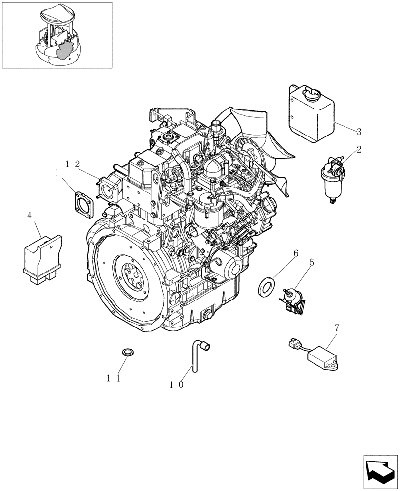 Схема запчастей Case CX27B - (0.021[01]) - DIESEL ENGINE - KIT (00) - GENERAL