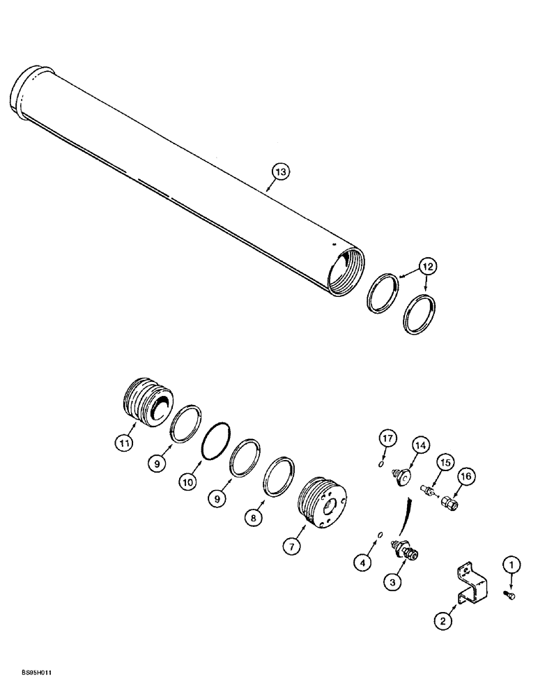 Схема запчастей Case 721B - (8-104) - ACCUMULATOR ASSEMBLY, RIDE CONTROL (08) - HYDRAULICS